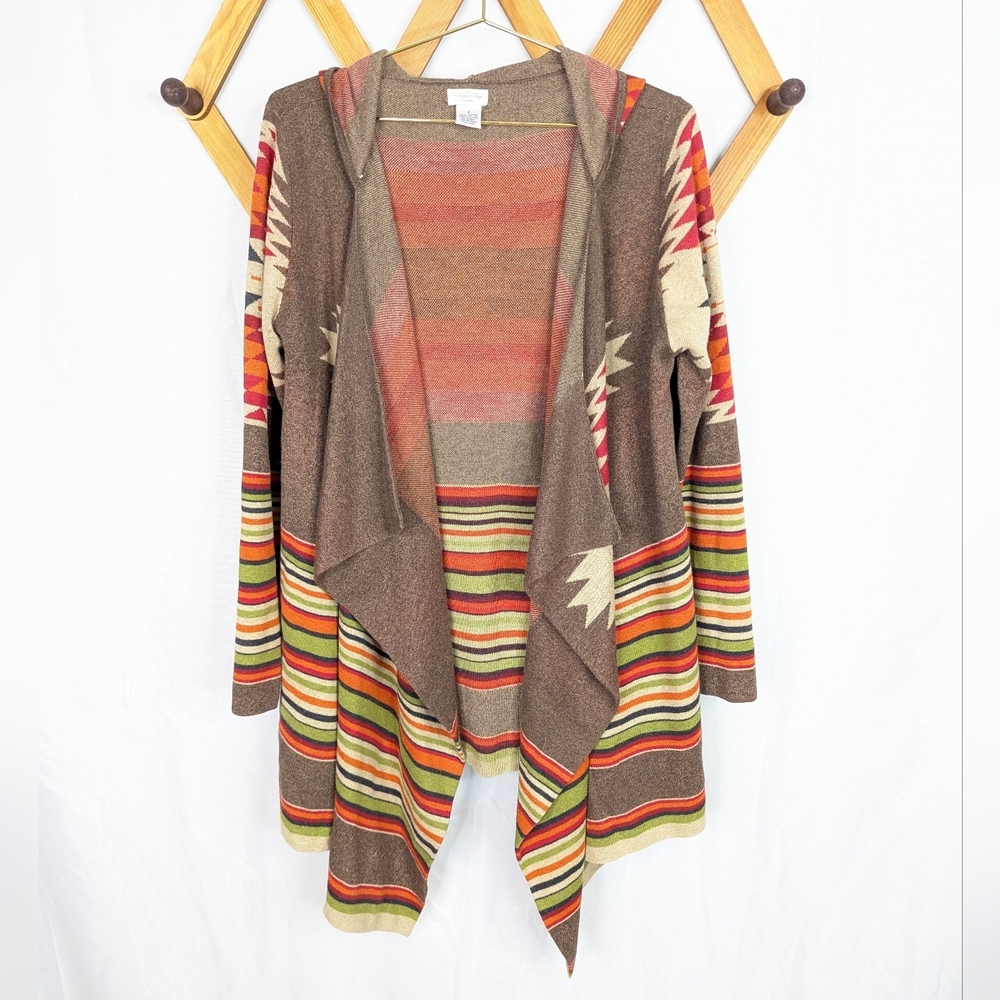 Tasha Polizzi Western Native Open Front Blanket Sweater Cardigan - Size Small